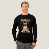 カスタム トレンディー 海賊版風 パーソナライズド 犬の写真 90年代 トライブレンドTシャツ (正面全体)
