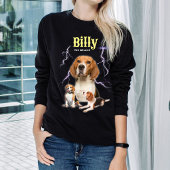 カスタム トレンディー 海賊版風 パーソナライズド 犬の写真 90年代 Tシャツ