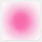 カスタム トレンディ ピンクとホワイトのブランケットーム スクエアシール (正面)