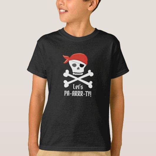 カスタム ドクロ 海賊 パーティしようぜ Tシャツ (正面)