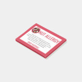 カスタム ナッツ アレルギー警告 レストラン シール ポストイット (アングル)