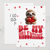 カスタム ナマケモノ バレンタインデーカード 愛してるよ 遅すぎて 面白い シーズンカード (正面/裏面)