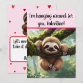 カスタム ナマケモノ 面白い「一緒にぶらぶら」バレンタイン シーズンカード (正面/裏面)