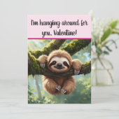 カスタム ナマケモノ 面白い「一緒にぶらぶら」バレンタイン シーズンカード (スタンド正面)