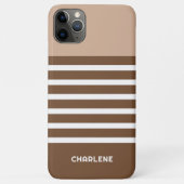 カスタム ニュートラル アースカラー 白 ストライプ 柄 Case-Mate iPhoneケース (裏面)
