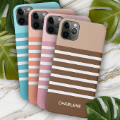 カスタム ニュートラル アースカラー 白 ストライプ 柄 Case-Mate iPhoneケース
