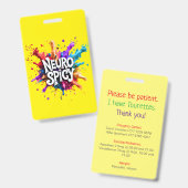 カスタム ニューロスピーシー 学習障害 緊急事態 バッジ (正面＆裏面)