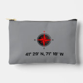 カスタム ネイティカル コンパス & 座標 41° N 71° W アクセサリーポーチ (正面)