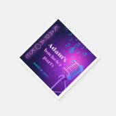 カスタム ネオン カラオケ ナイト バチェラーパーティー スタンダードカクテルナプキン (角)