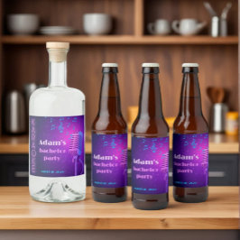 カスタム ネオン カラオケ ナイト バチェラーパーティー リキュールボトルラベル