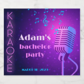 カスタム ネオン カラオケ ナイト バチェラーパーティー リキュールボトルラベル (シングルラベル)