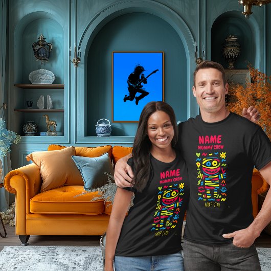 カスタム ネオン ミイラ ポップ アート | ラップ スター ハロウィン Tシャツ