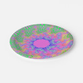 カスタム ネオン レインボー サンバースト 紙皿 (アングル)