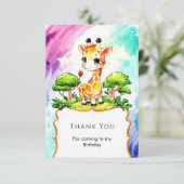 カスタム ハッピー ギラフ 誕生日 サンキューカード (スタンド正面)