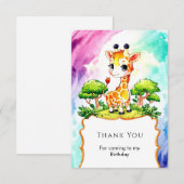 カスタム ハッピー ギラフ 誕生日 サンキューカード (正面/裏面)