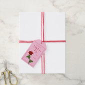 カスタム ハッピー バレンタインデー ローズ ギフト タグ (より糸付き)