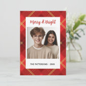 カスタム ハッピー ホリデー ファン プライド 赤 緑 フォト シーズンカード (スタンド正面)