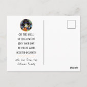 カスタム「ハロウィンの匂い」猫の魔女 ポストカード (裏面)