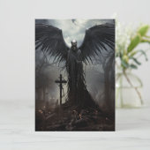 カスタム ハロウィンパーティー ゴシック スケルトン 墓地 招待状 (スタンド正面)