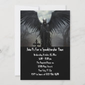 カスタム ハロウィンパーティー ゴシック スケルトン 墓地 招待状 (裏面)