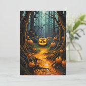 カスタム ハロウィンパーティー ジャック・オ・ランタン かぼちゃ 招待状 (スタンド正面)