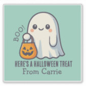 カスタム ハロウィン お菓子 お化け ステッカー 袋 シール (正面)