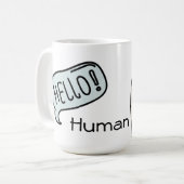 カスタム ハロー 人間 ユーモア 笑顔 コーヒーマグカップ (正面左)