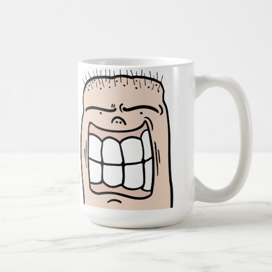 カスタム ハロー 人間 ユーモア 笑顔 コーヒーマグカップ (右)
