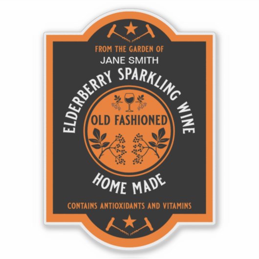 カスタム ハンドメイド エルダーベリー スパークリング  シール (正面)