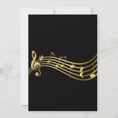 カスタム ハープ リサイタル ゴールド ミュージック ノーツ ブラック 招待状 (裏面)