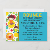 カスタム バウンス ハウス 誕生日 5x7" 招待状 (裏面)