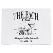 カスタム バッチ クラブ ブライズメイド レトロ コックテール ブラック ラージペーパーバッグ (正面)