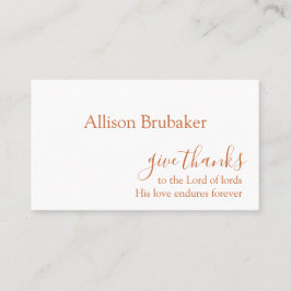 カスタム バーントオレンジ ギブサンクス 感謝祭 名前 プレイスカード