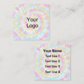 カスタム.パステルの色。タイダイ. スクエア名刺 (正面/裏面)