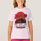 カスタム パパ レーシング チーム カー好き 子供Tシャツ Tシャツ (正面)