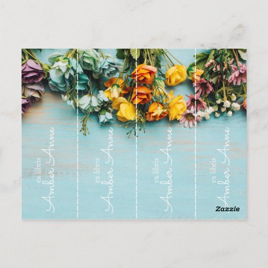 カスタム パーソナライズされたEx Librisブックマークは ポストカード (裏面)