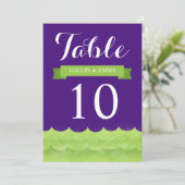 カスタム パープル アット シー ナウチカル テーブル ナンバー 招待状 (スタンド正面)