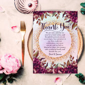 カスタム パープル フラワーズ ウェディング アニバーサリー パーティー サンキューカード