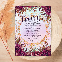 カスタム パープル フラワー ウェディング アニバーサリー パーティー サンキューカード