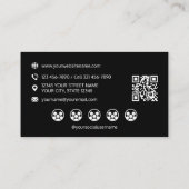 カスタム ビジネスカード 写真 ロゴ ソーシャルメディア 黒 (裏面)