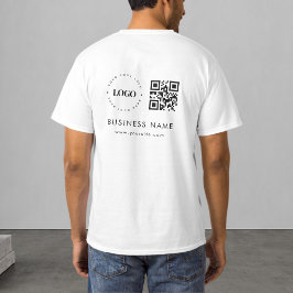 カスタム ビジネス会社ロゴ QR コード スキャン & テキスト Tシャツ