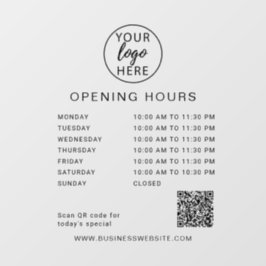 カスタム ビジネス オープニング アワーズ 窓用シール ウィンドウサイン