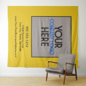 カスタム ビジネス トレード ショー ロゴ イエロー バックドロップ タペストリー (インサイチュ(横))