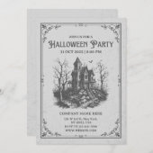 カスタム ビジネス ミニマリスト ハロウィン オフィス パーティ 招待状 (正面/裏面)