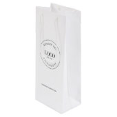 カスタム ビジネス ロゴとウェブサイト 白 ワインギフトバッグ (正面アングル)