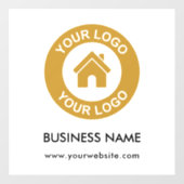 カスタム ビジネス ロゴとテキスト ウィンドウサイン (シート)