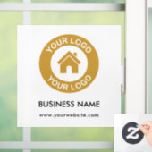 カスタム ビジネス ロゴとテキスト ウィンドウサイン (ホーム)