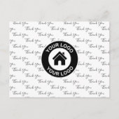 カスタム ビジネス ロゴとメッセージ ありがとうございます ポストカード (正面)