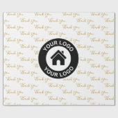 カスタム ビジネス ロゴ ありがとうございます ラッピングペーパー (フラット)