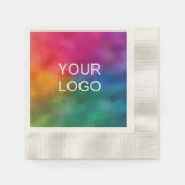 カスタム ビジネス ロゴ テキスト ここにコイン オーダーメイド カクテル 縁ありカクテルナプキン (正面)